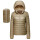 Uzspace Campera Dama Capucha Liviana Fácil Guardado Beige