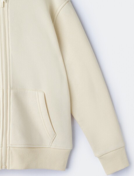 CAMPERA INFANTIL CON CAPUCHA BEIGE