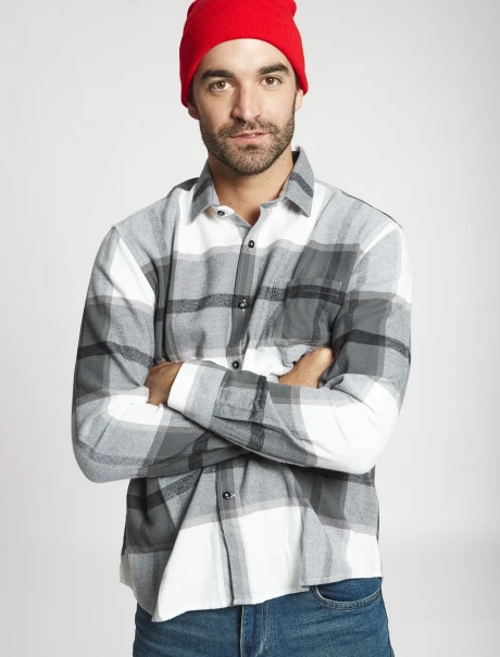 Camisa franela gris