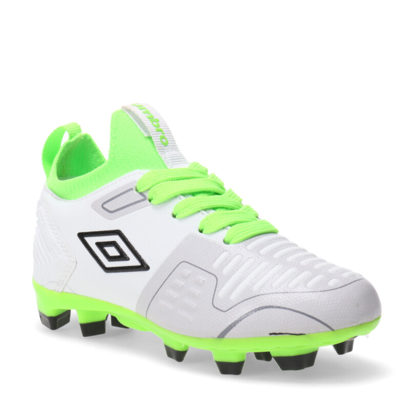 Championes de Niños Umbro Fútbol 11 Flash HG Blanco - Verde
