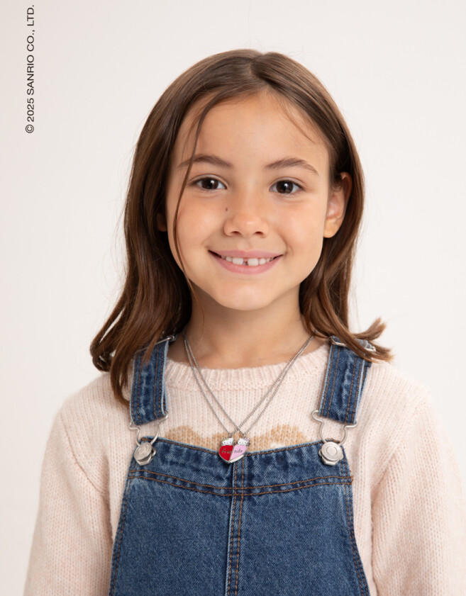 Collares Infantiles Licencias Set De Collares Para Compartir "hello Kitty" - Plateado