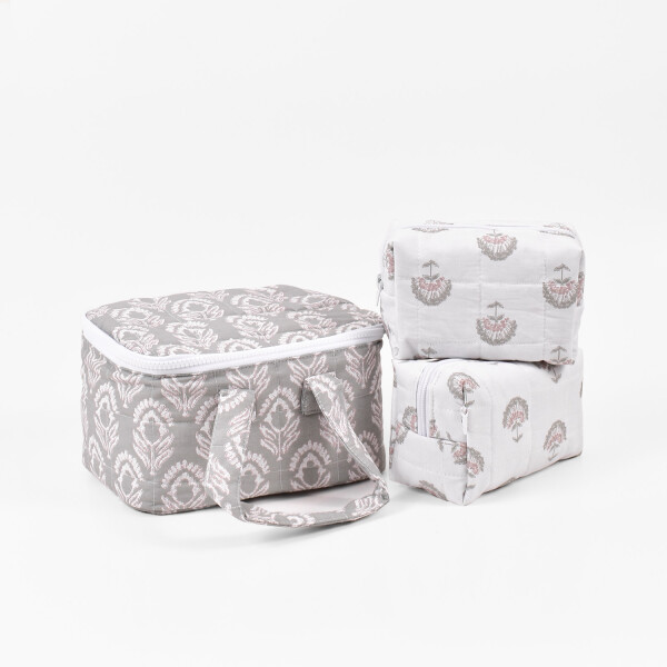 Set x3 Necessaires Chiara Colección Amelia Block Print