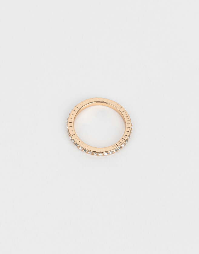 Anillos Chicos Strass Anillo Con Strass - Dorado