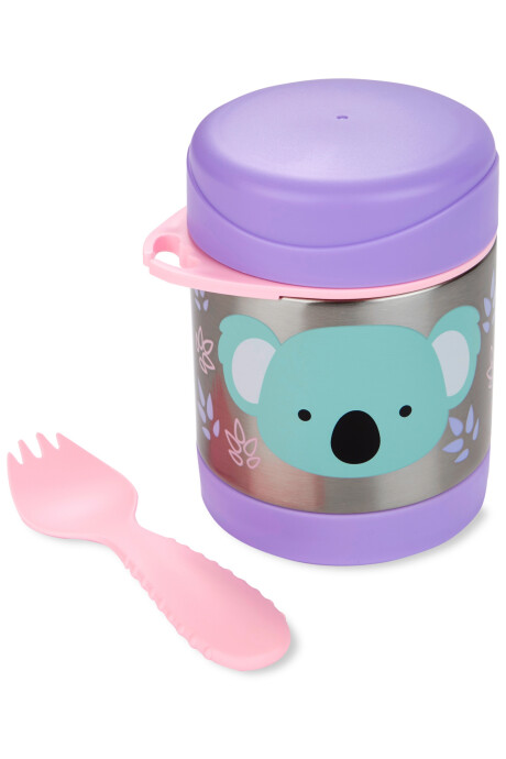 Tupper de acero inoxidable con cubierto, diseño koala Sin color