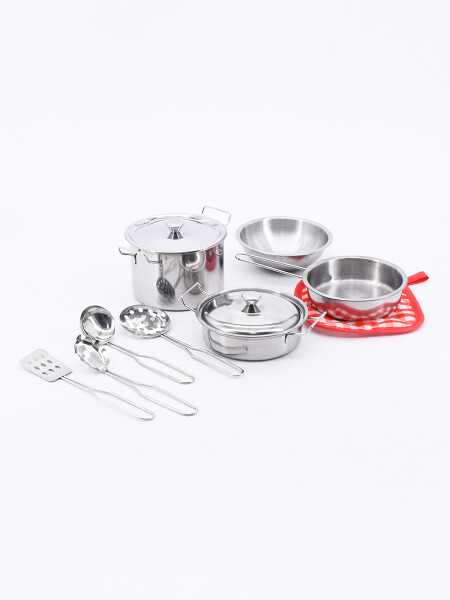 BATERIA DE COCINA ACERO INOXIDABLE PLATEADO