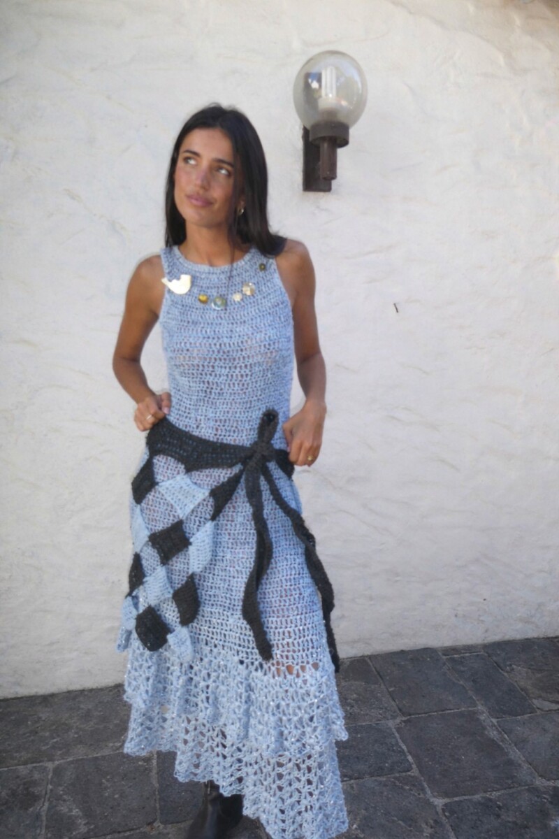 Gala Crochet Dress - Celeste 