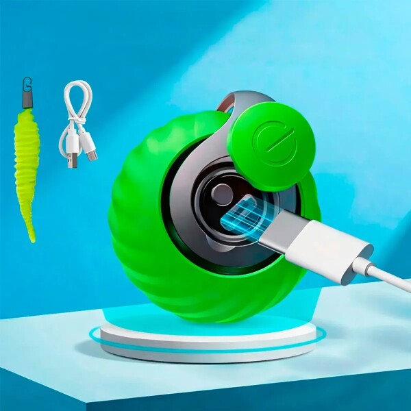 Pelota Inteligente Pelotita Smart Gato Usb Movimiento Luz Color Naranja