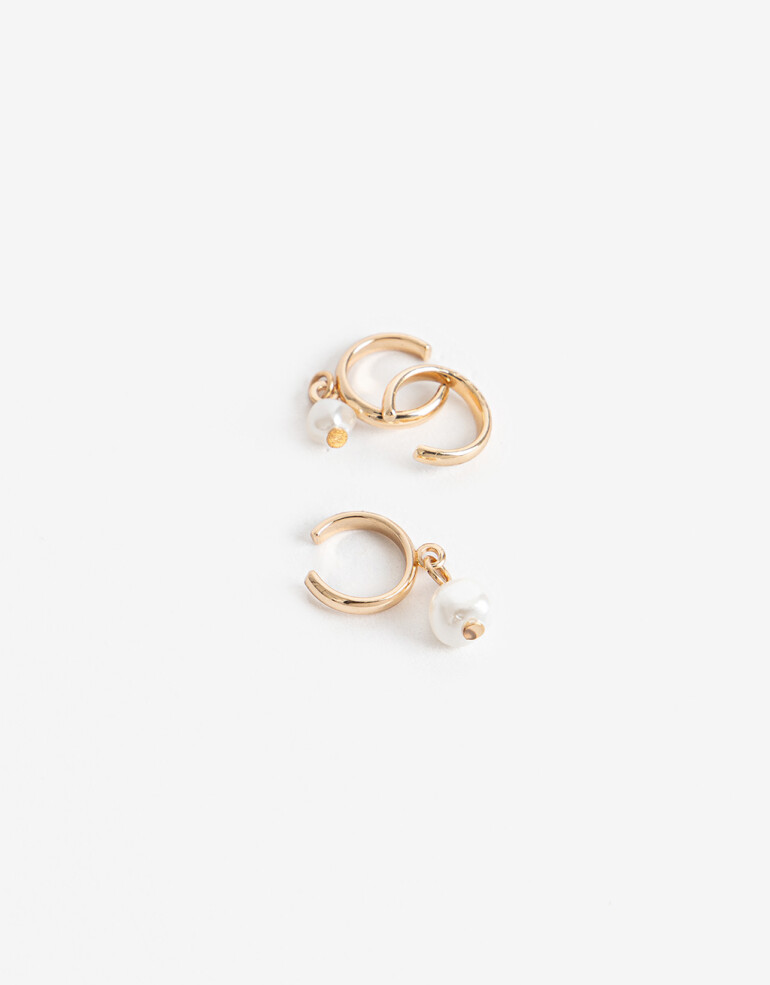 Aros Sets Perlas Earcuffs Perlas - Dorado