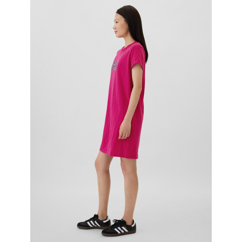 V-FRCH SS GAP LOGO DRESS BRIGHT BEET