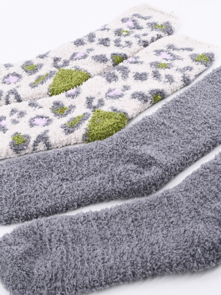MEDIAS CHENILLE PACK X 2 ESTAMPADO 1