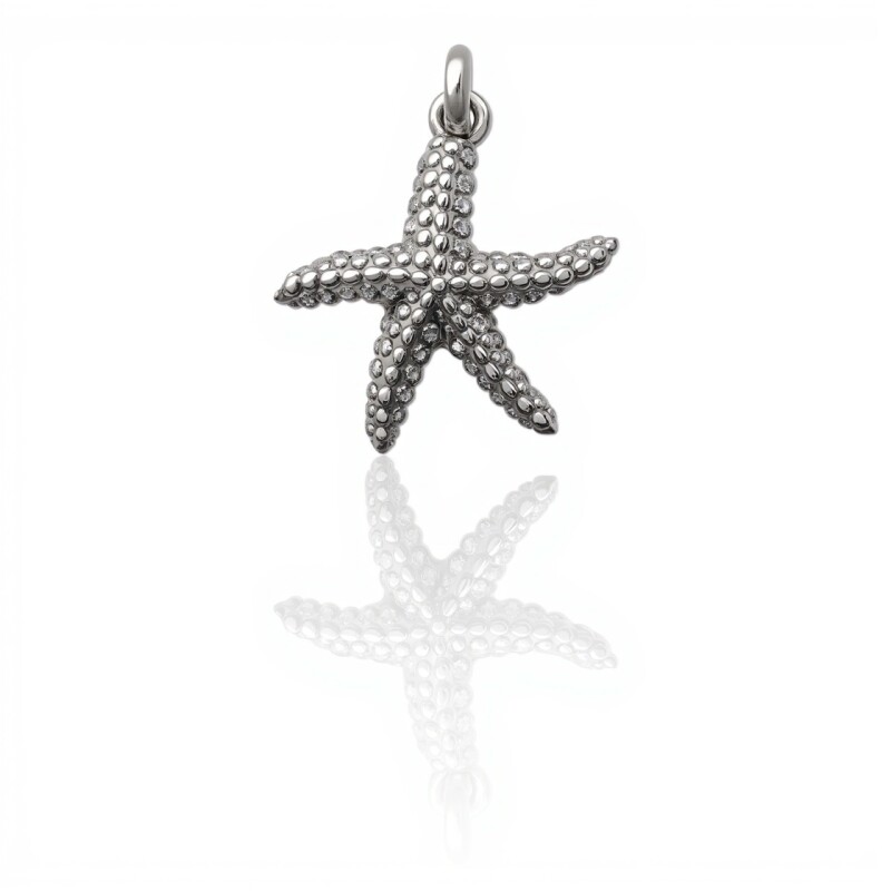Dije Colgante Estrella de Mar-Plata 925 inflada-Sin Piedra-CP3358 sinpiedra