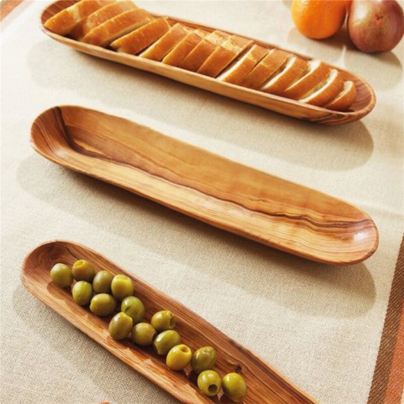 Bandeja Oval De Madera P/Pan Frances BANDEJA OVAL P/PAN FRANCES MADERA 41X10X2.5CM