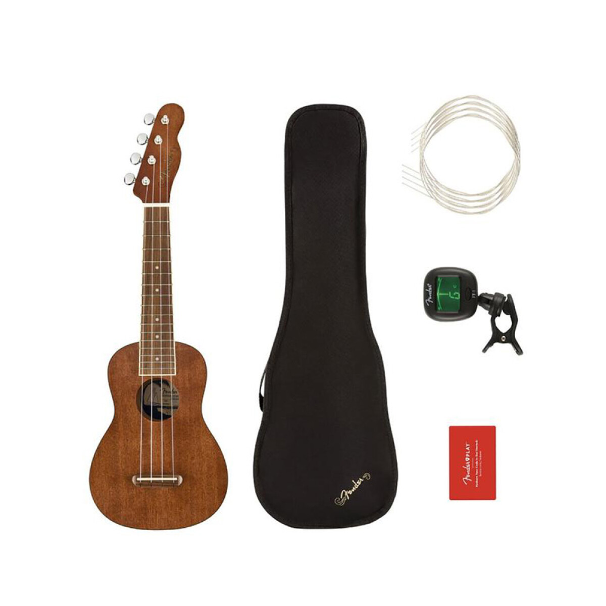 Ukelele Pack Fender Seaside Soprano C Funda+afinador 