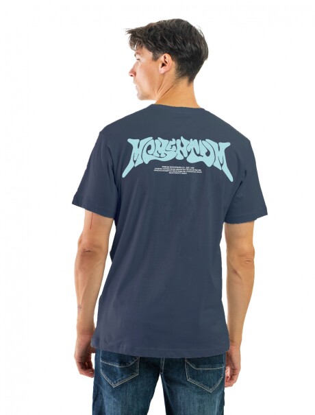 Remera Algodón Estampada Cuello Redondo Marino y Colores