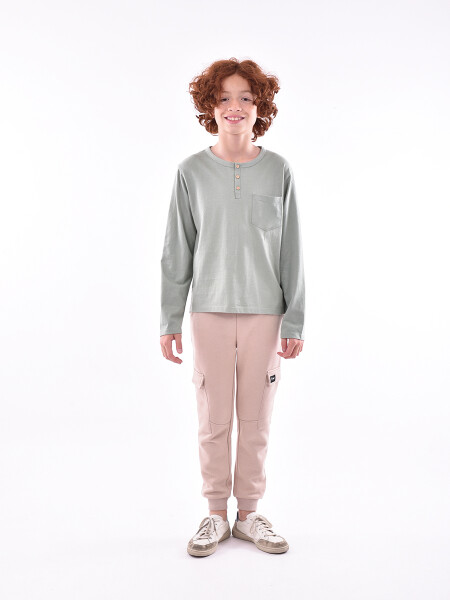 REMERA FELIPE TEEN VERDE GRISACEO