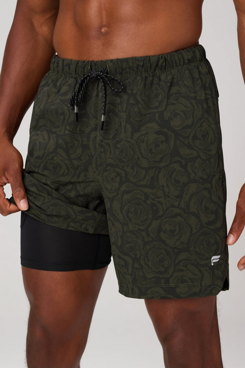 Short The 7 One Short (Lined) Hombre - Utility Green Rose Halftone 