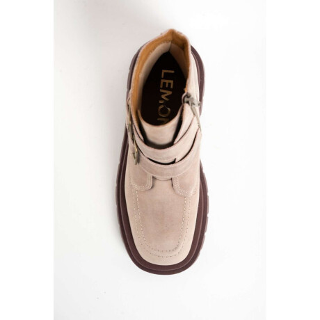 Bota Cuero Hebillas Rosa Viejo