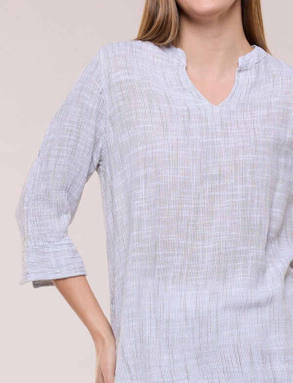 Blusa Con Textura Manga 3/4 OLIVA