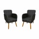 Pack x2 Sillón poltrona 1 cuerpo Lumax Maya nórdico de tela Negro