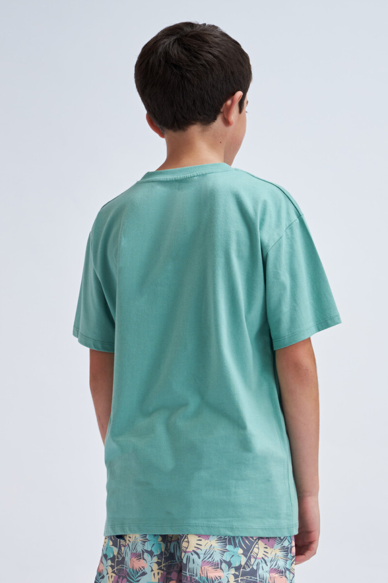 Remera manga corta con bolsillo Verde