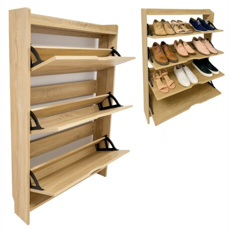 Zapatero Organizador Vertical De 3 Estantes Madera Clara