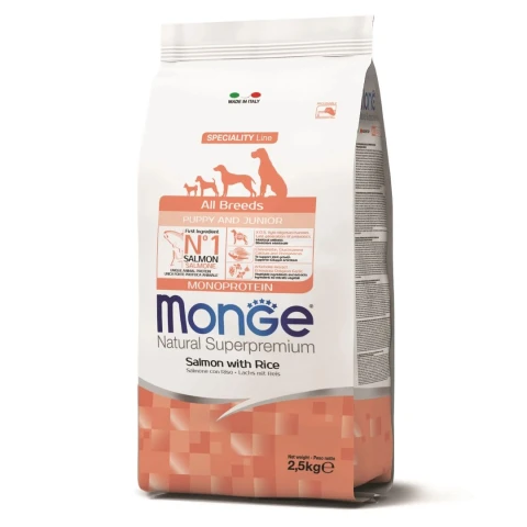 MONGE MONOPROTEINA PERROS ADULT ALL BREEDS SALMON 2.5 kg Monge Monoproteina Perros Adult All Breeds Salmon 2.5 Kg