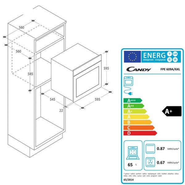 Horno De Empotrar Candy Fcp502x HORNO EMPOTRAR CANDY FCP502X/E INOX