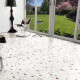 PORCELANATO PARA PISO Y PARED DE 66X66 PORCELANATO BLANCO MATE DISEÑO TERRAZO SERIE SONAR CODICER BLANCO
