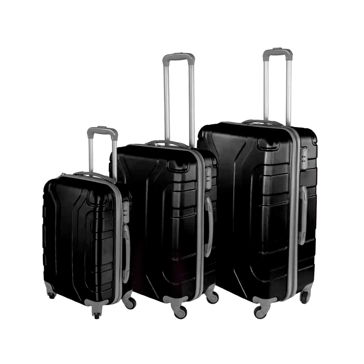 Set de 3 valijas de viaje rígidas Arye con ruedas - Negro 