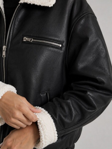 CAMPERA SLOWLY BOMBER NEGRO