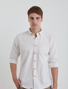 012622 CAMISA HARRINGTON LABEL Beige / Natural