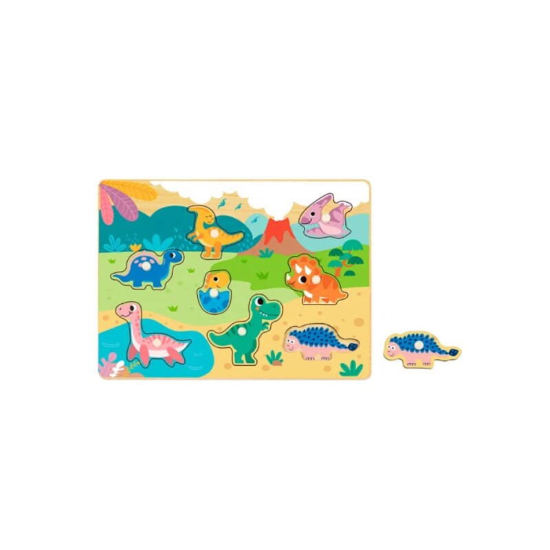 ALDOPUZZLE483 Puzzle Para Niños Con 9 Piezas De Madera Hi Pando - Dinosaurios