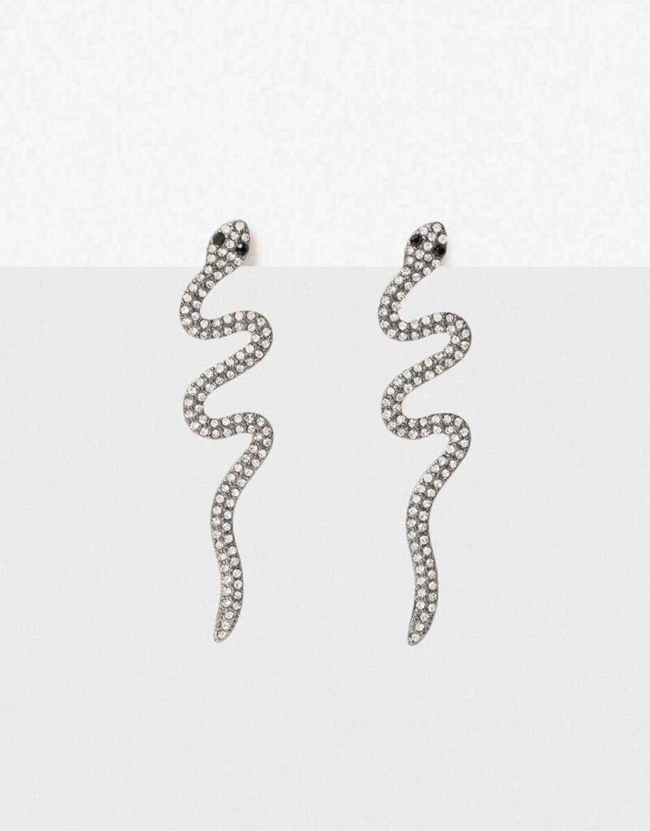 Aros Colgantes De Víbora - Plateado Hematite 
