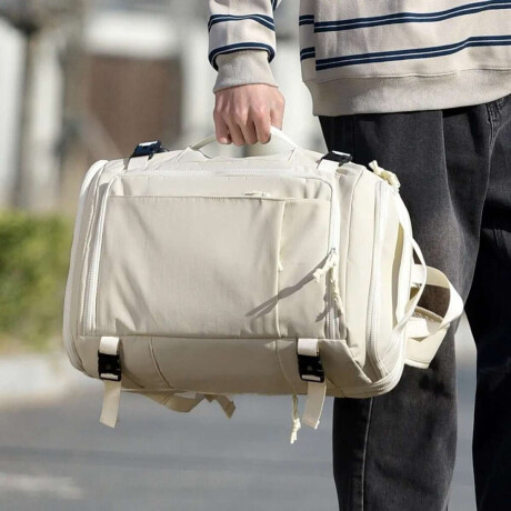 Mochila bolso con bolsillos de viaje Beige