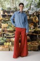 PANTALON WIDE XL LINEN SS26 Cherry