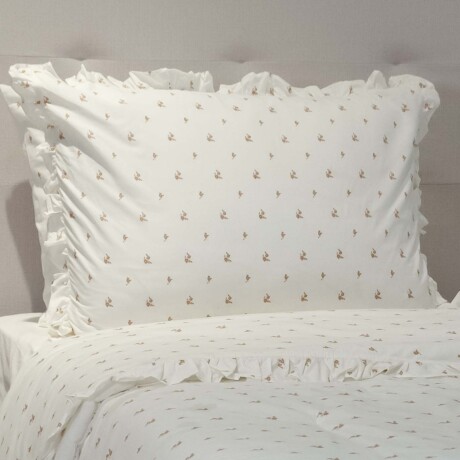 ACOLCHADO ALGODON NATURAL-BEIGE FLOR