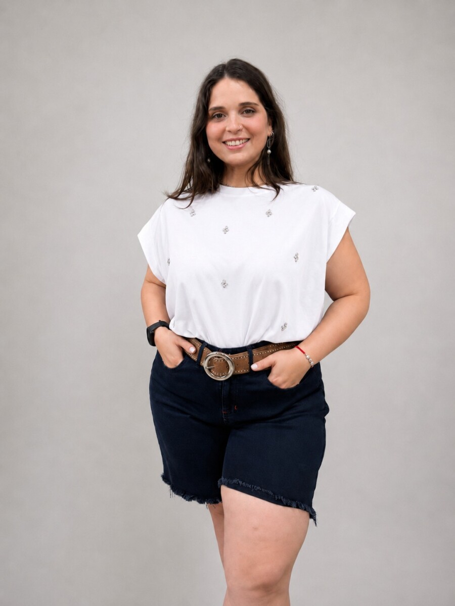 Remera hombreras Blanco