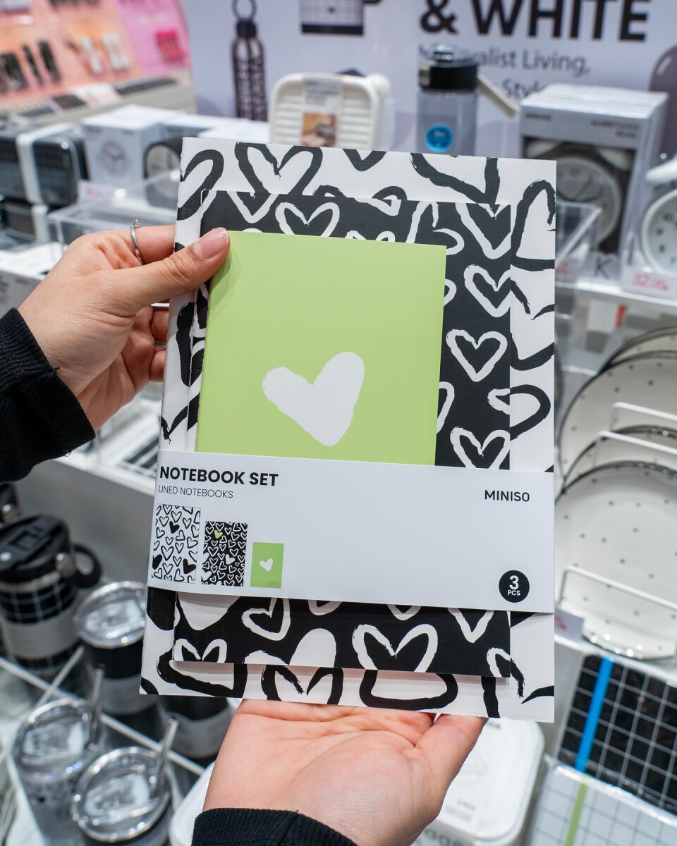 Set cuaderno formas 3pcs - negro 