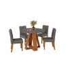 Juego Comedor Redondo 4 Sillas Celeste Vidrio Gris Juego Comedor Redondo 4 Sillas Celeste Vidrio Gris