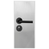 Puerta Desarmada Interior en MDF con Marco y Cerradura Lumax Blanca tramada Herraje Negro