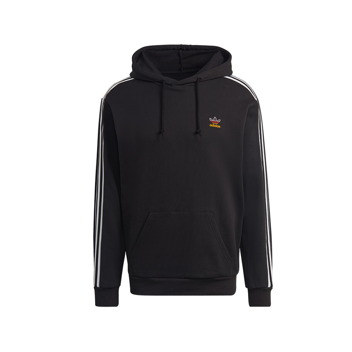 CANGURO adidas 3-STRIPES HOODIE - BLACK 