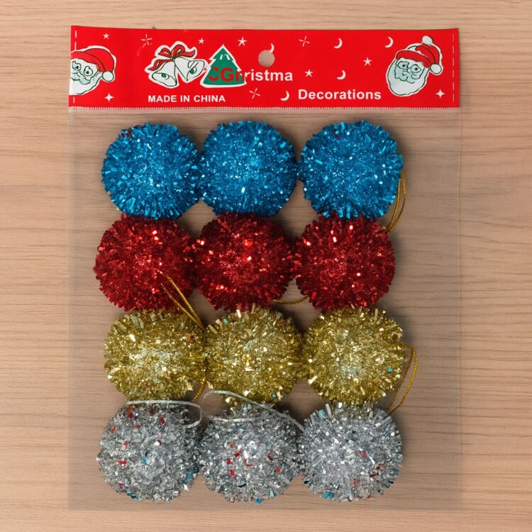 CHIRIMBOLOS BOLAS NAVIDEÑOS FLECOS 3CM X 12 UNIDADES CHIRIMBOLOS BOLAS NAVIDEÑOS FLECOS 3CM X 12 UNIDADES