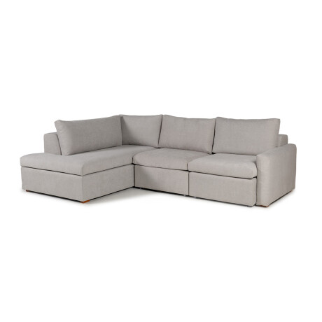 Rinconera Sevilla (Retráctil) - Tela Microfibra - Chaise izquierdo TC1009 (Plata)