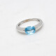 Anillo En Oro 18K Blanco Y Topacio Anillo En Oro 18K Blanco Y Topacio
