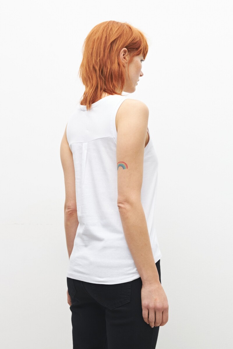 Musculosa escote a la base blanco