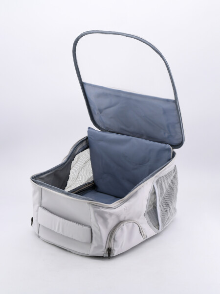MOCHILA TRANSPORTADORA DE MASCOTAS GRIS
