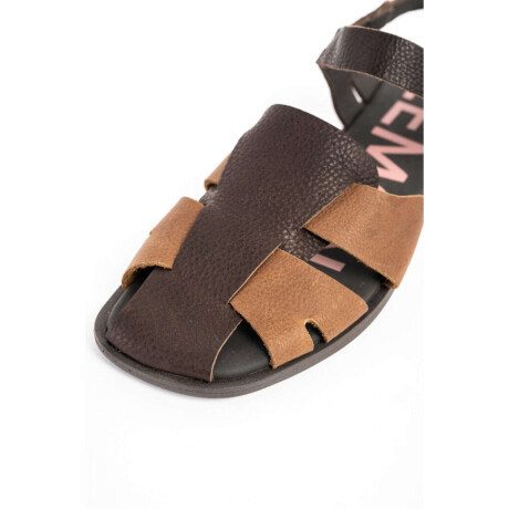 Sandalias Cangrejeras De Cuero Chocolate