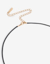 Collares Cortos Cordón Collar Ajustable Con Dije Bañado En Oro - Dorado