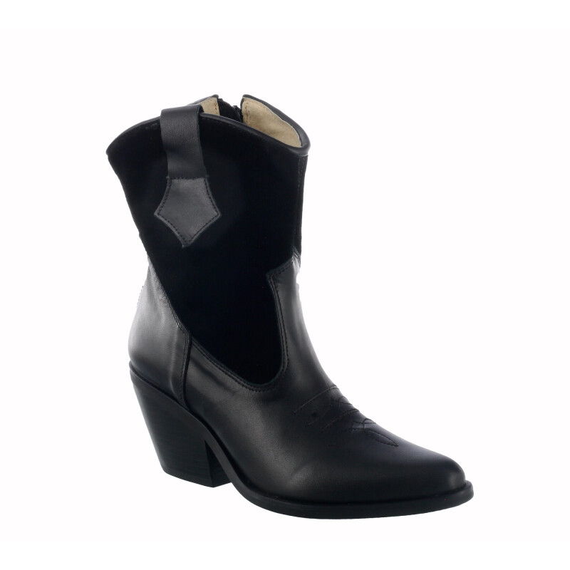 Botas de Mujer Miss Carol tejana de cuero Negro