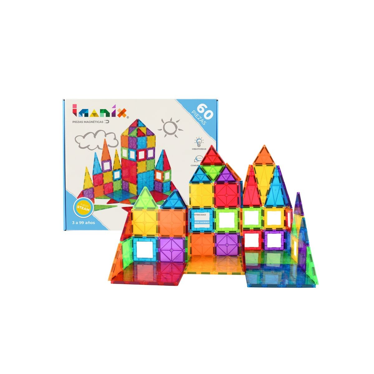 Bloques Magnéticos Imanix 60 Piezas Braintoys 